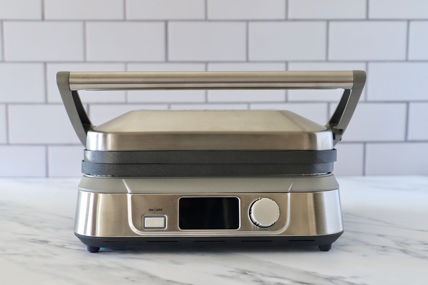 The Cuisinart griddler on a kitchen countertop.