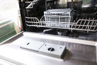 The Danby countertop dishwasher with its door open.