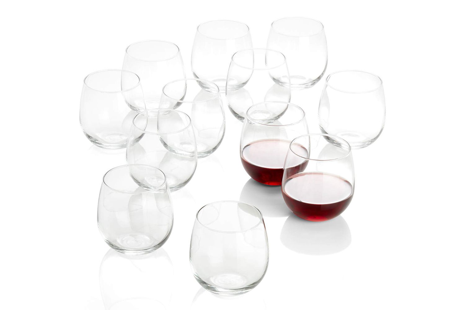Crate &amp; Barrel Aspen 17-Oz. Stemless Red Wine Glasses
