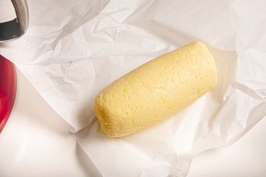 Overhead view of freshly made butter