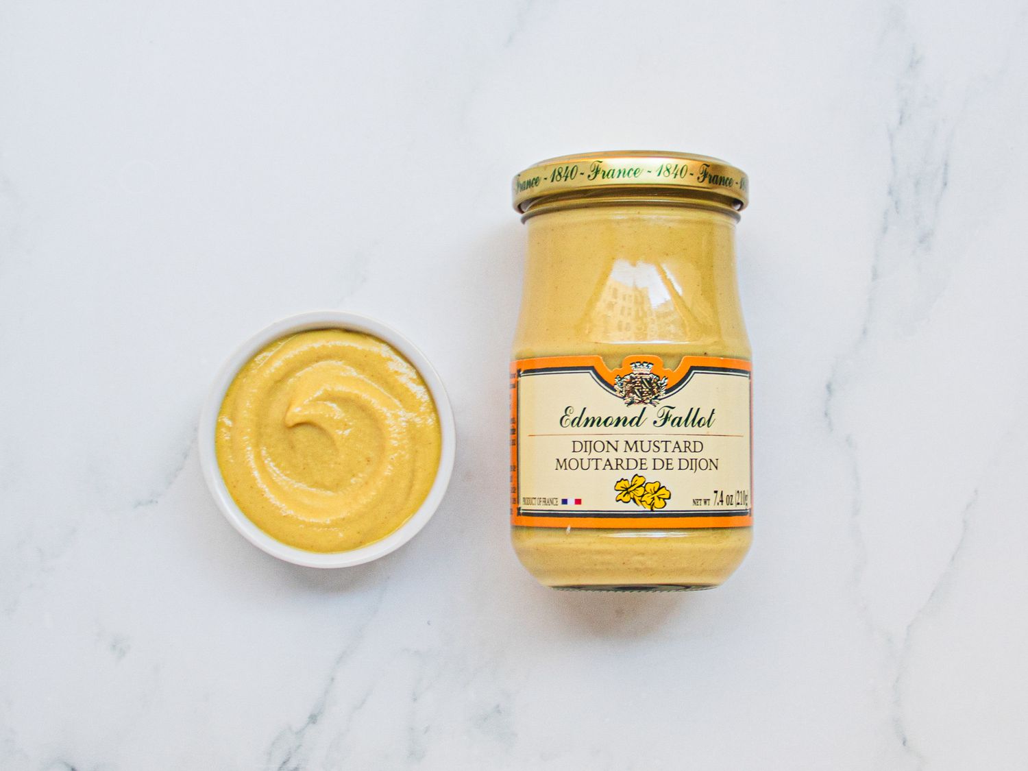 Overhead view of mustard