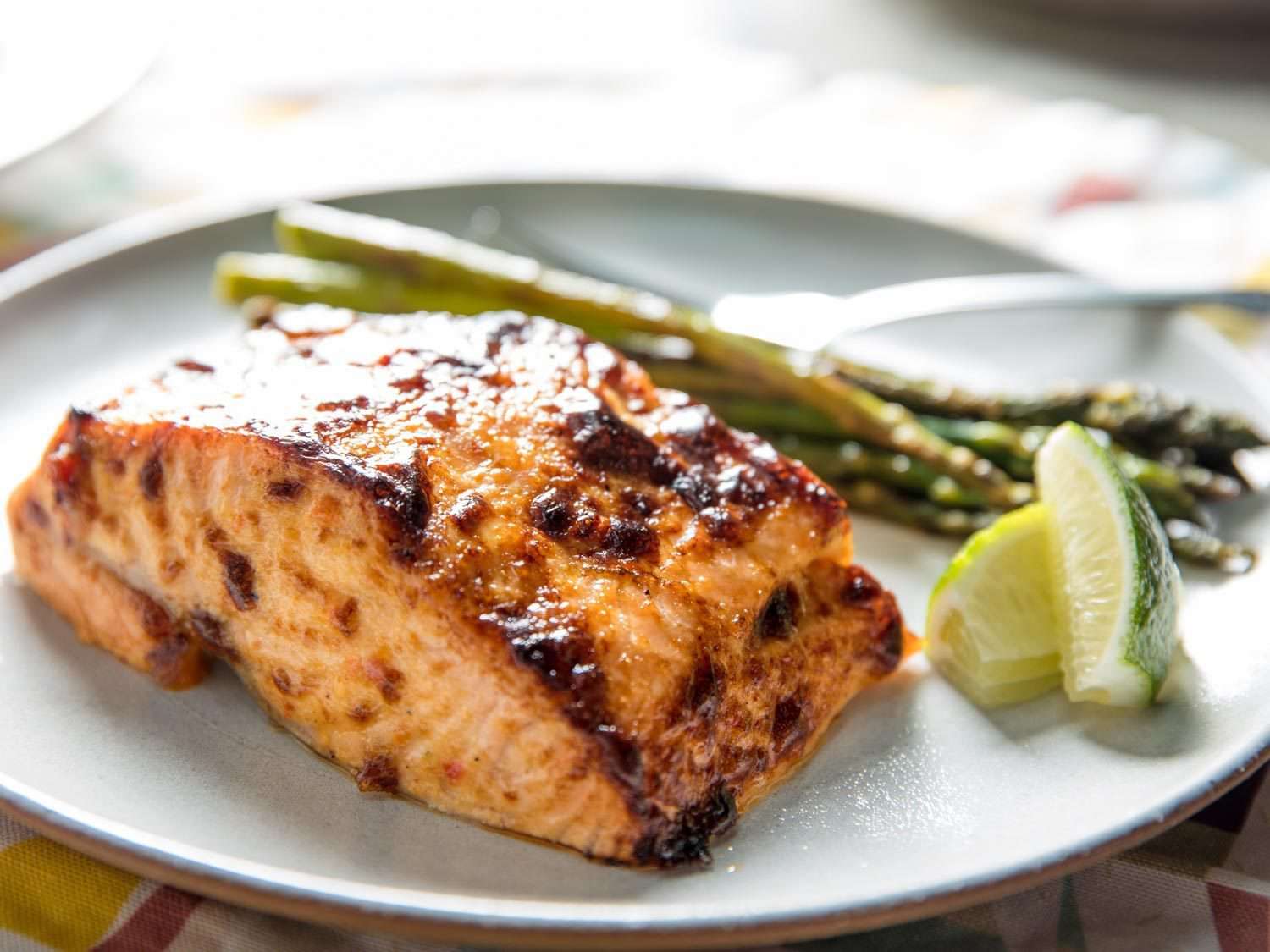 salmon and asparagus