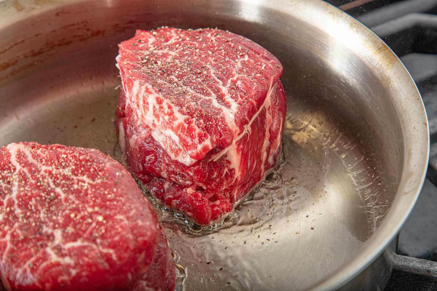 Searing steak