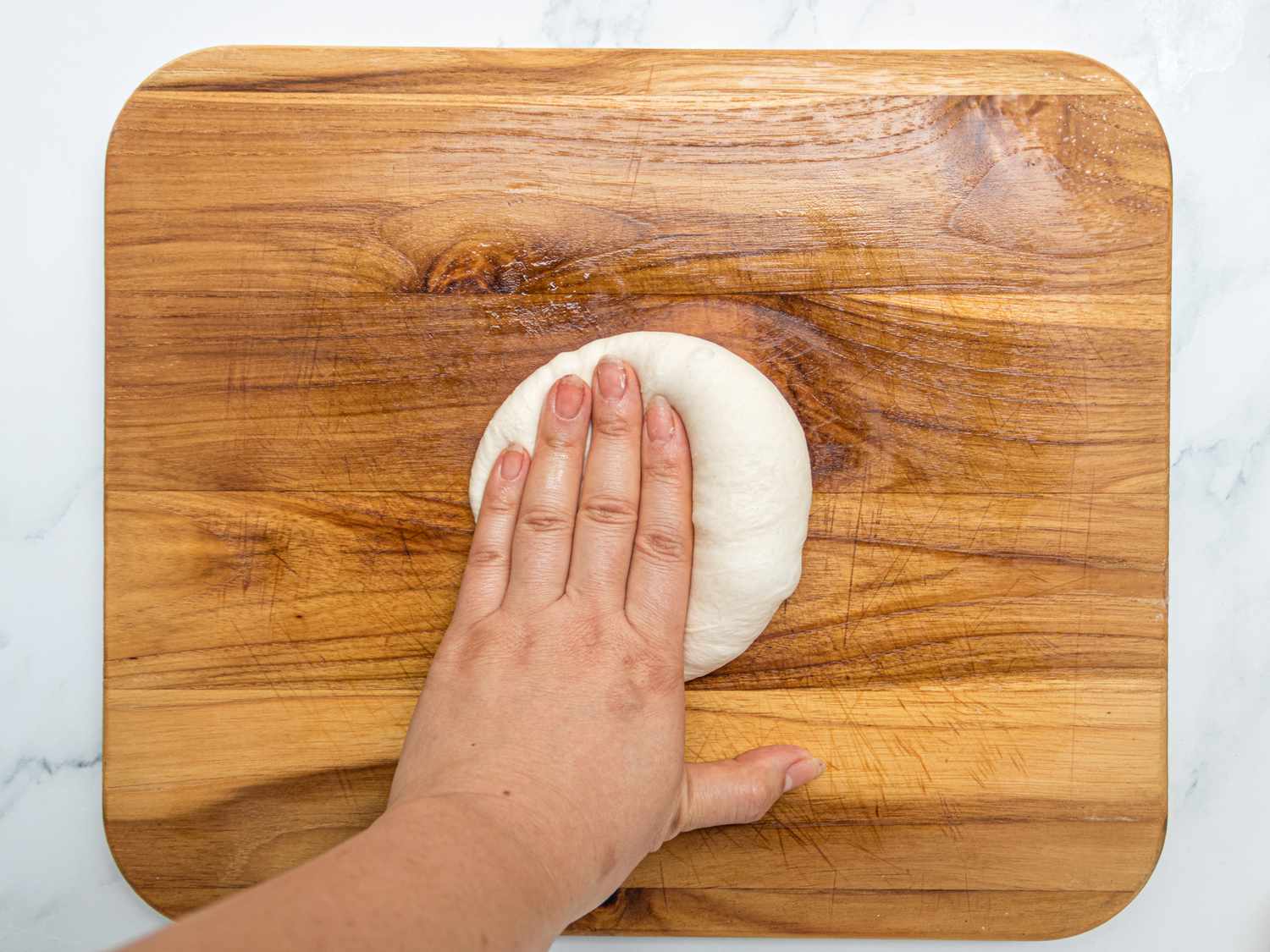 Overhead view of flatten ball 