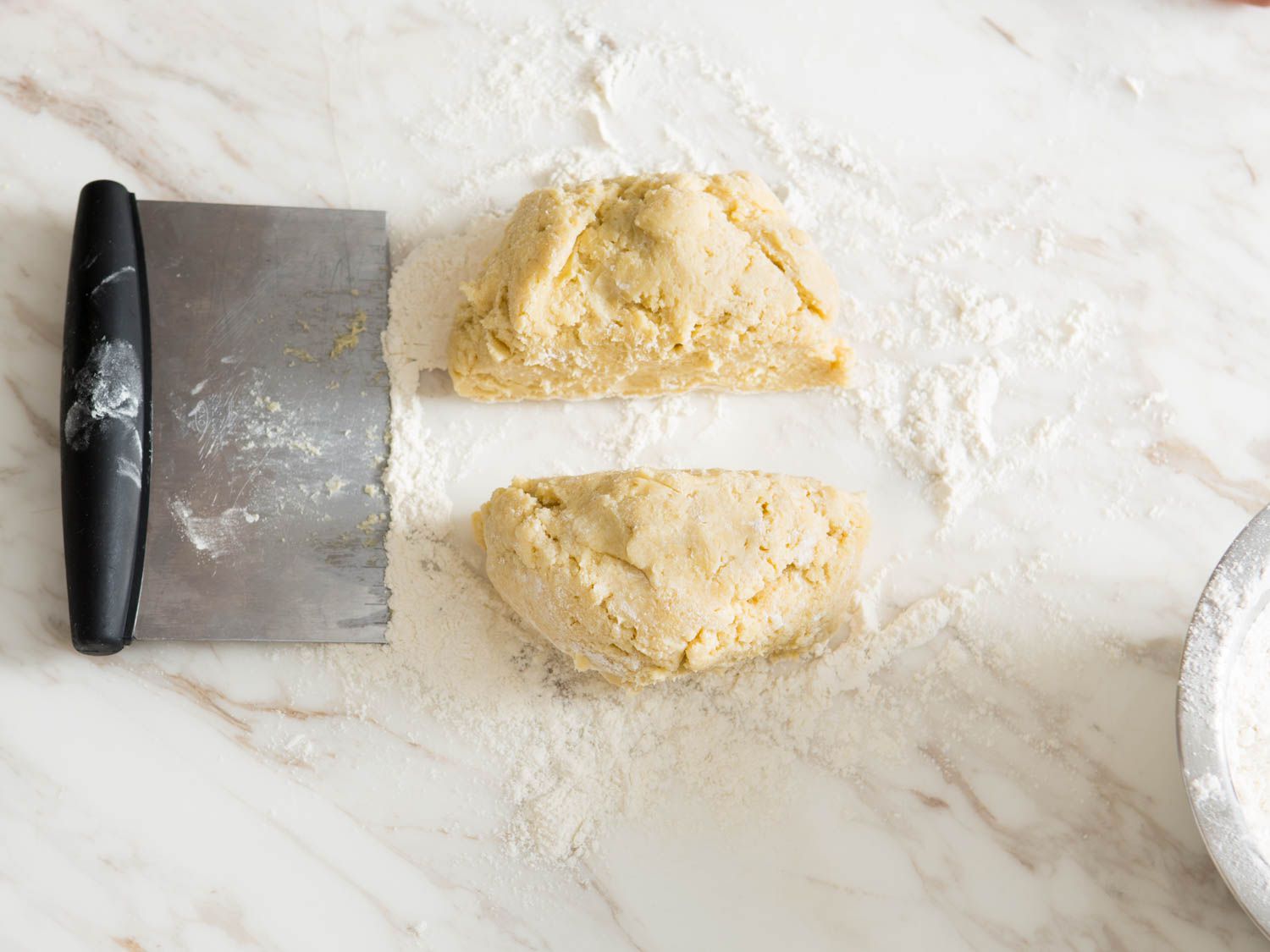 Divide dough in half