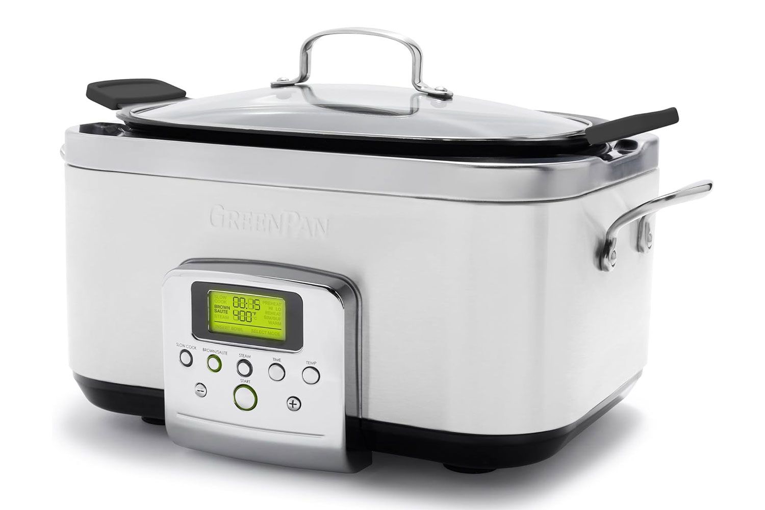 GreenPan Elite 8 - in -1 Programmable 6QT Electric Slow Cooker, Dishwasher Safe Lid & Removable Crock, PFAS-Free Healthy Ceramic Nonstick Multi-Cooker, Sear, Sauté/Brown, Steam Basket, Roast, White