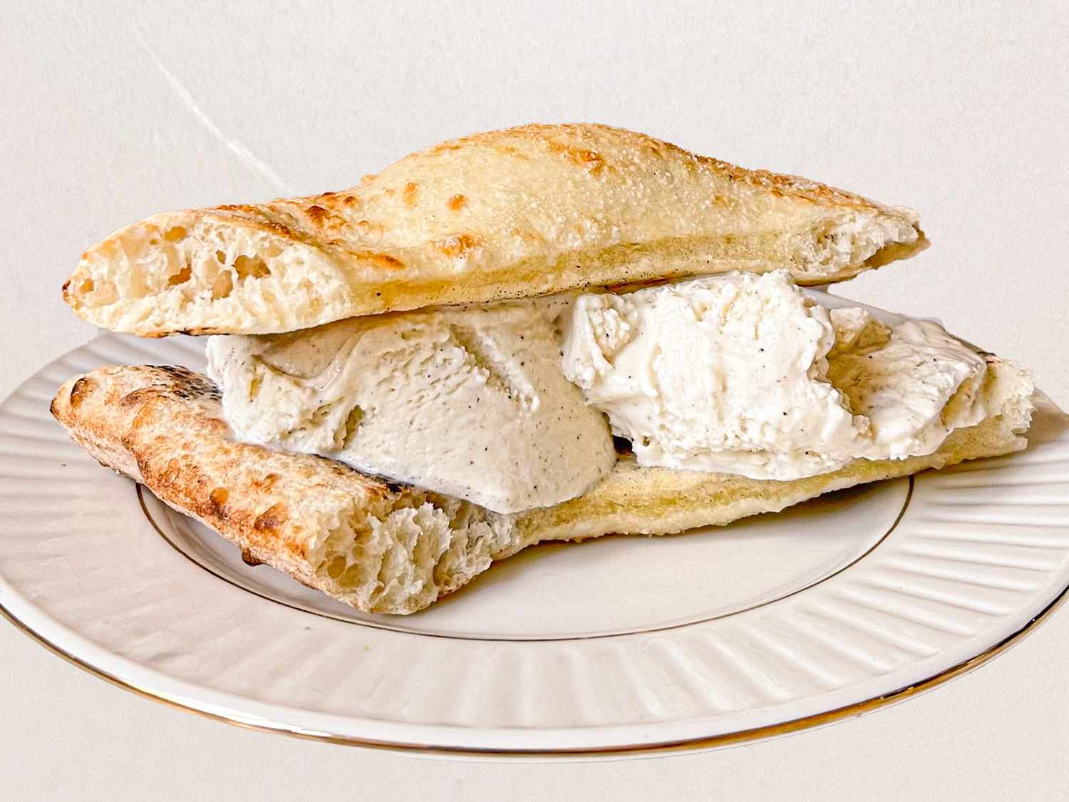 An ice cream sandwich with focaccia