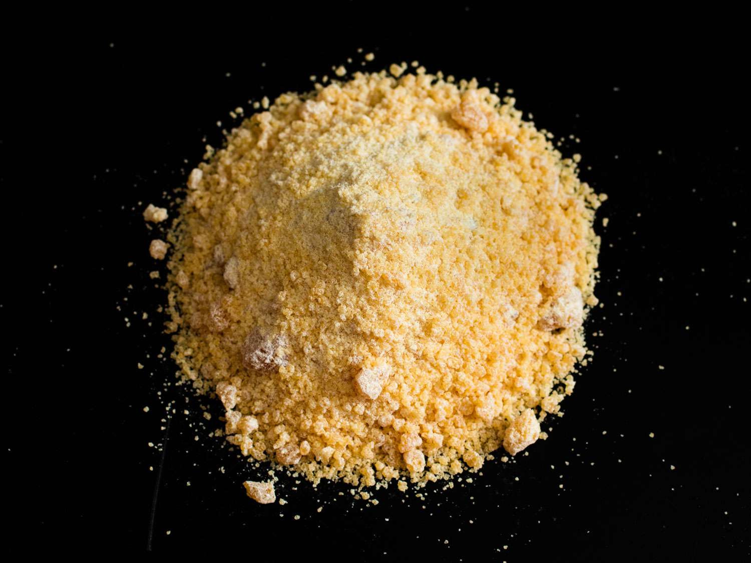 close-up of granulated caramelized sugar