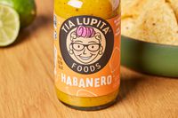 closeup of Tia Lupita Habanero Hot Sauce