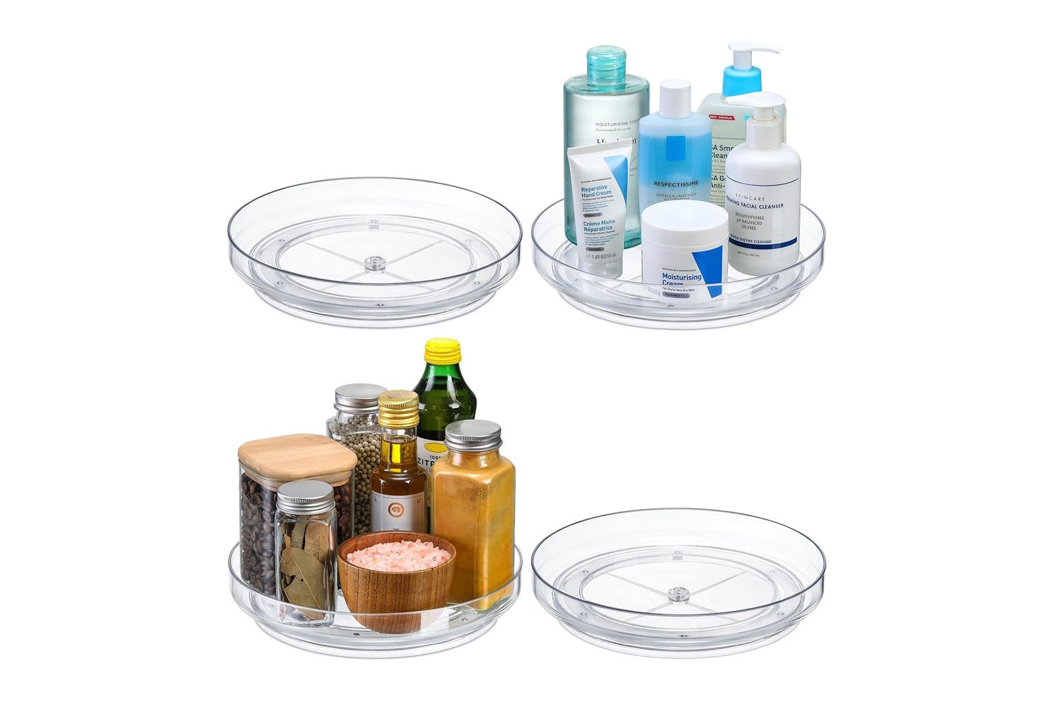 Landneoo Store 4 Pack 9 Inch Clear Acrylic Lazy Susan