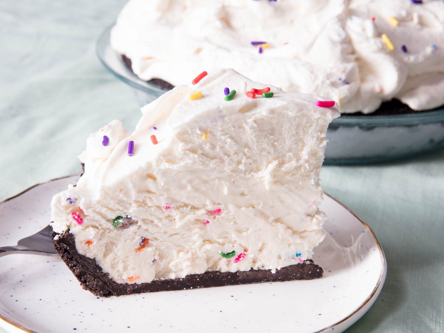 slice of no-churn ice cream pie
