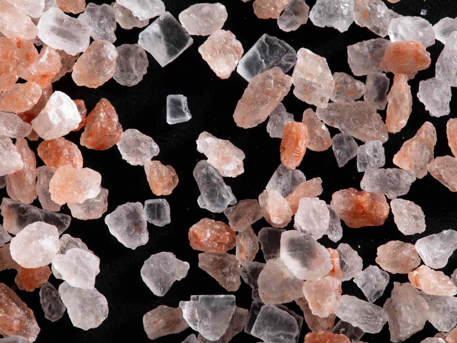 Close up of Himalayan pink salt.