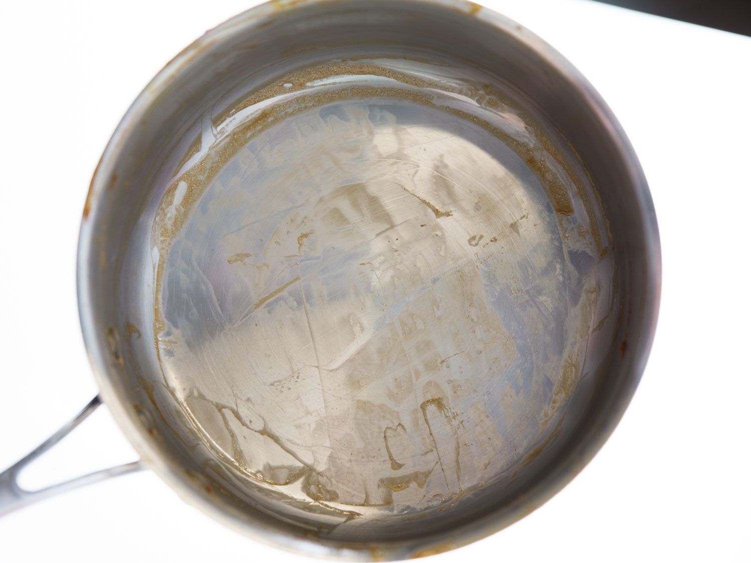 caramel pot after boiling cream