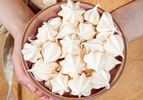 Meringue cookies in a bowl.