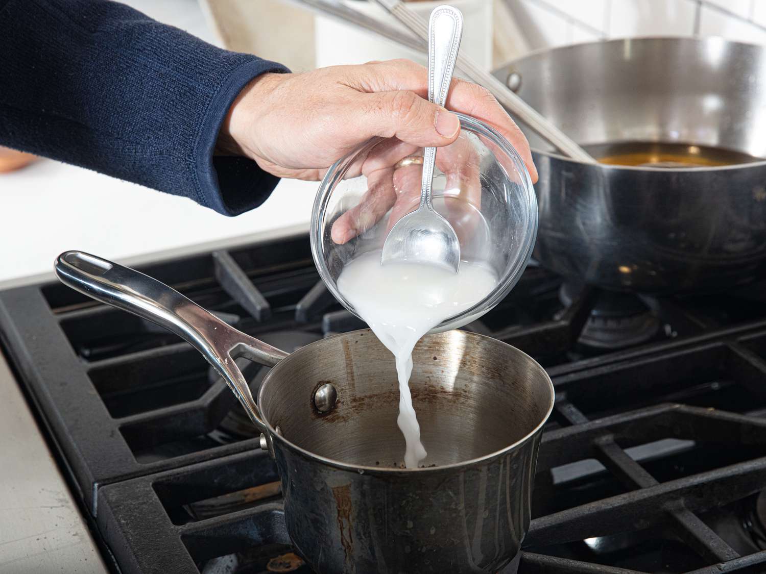 Adding cornstarch slurry