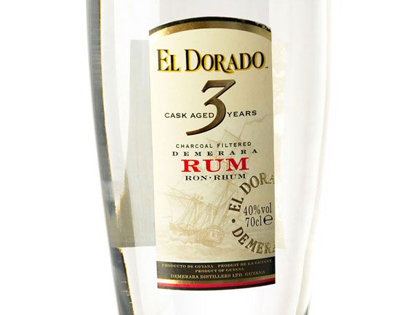 bottle of El Dorado 3 year aged rum