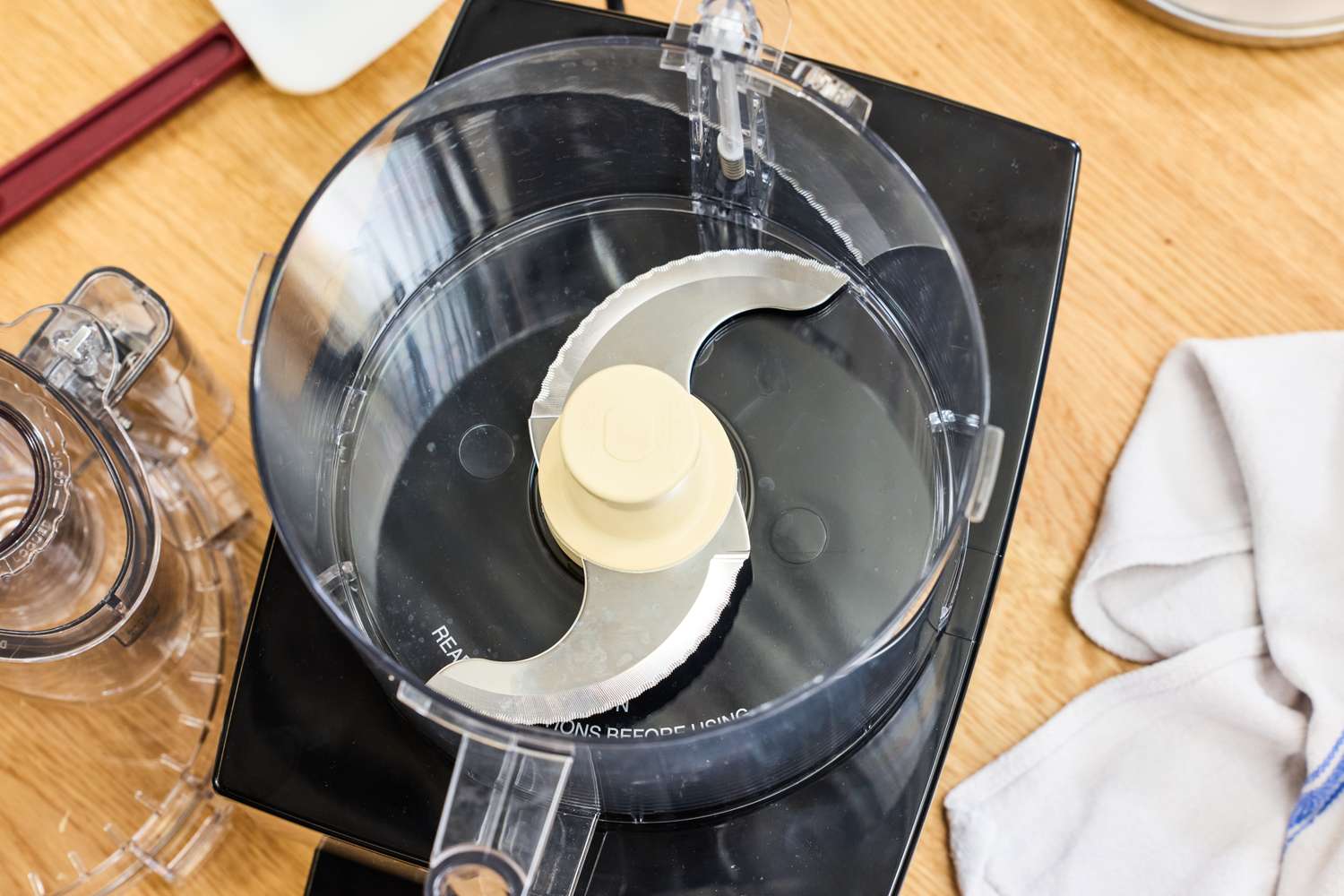An overhead view of the blade in the Cuisinart 14-Cup Food Processor