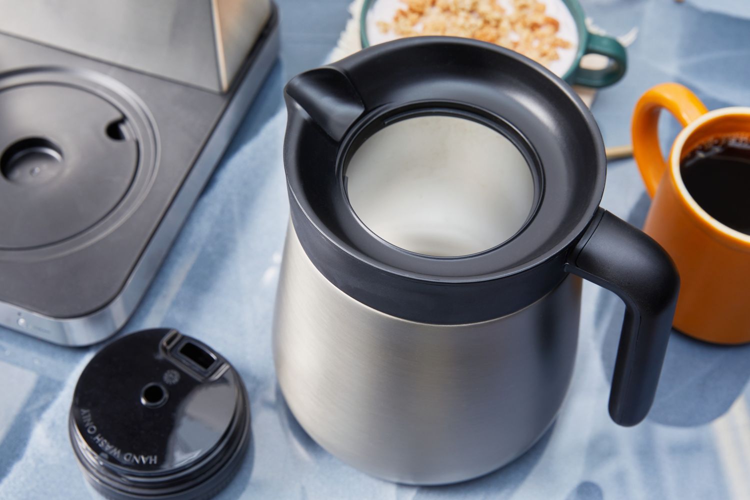 An overhead view into the OXO 8-Cup thermal coffee carafe
