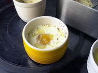egg en cocotte in the le creuset ramekin