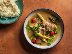 Overhead view of Tom Yum Pla