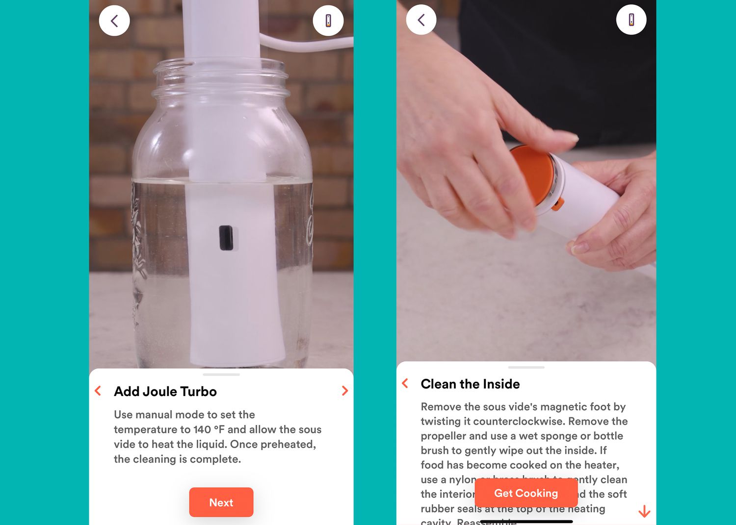 Screenshots of the Breville+ app against a blue background