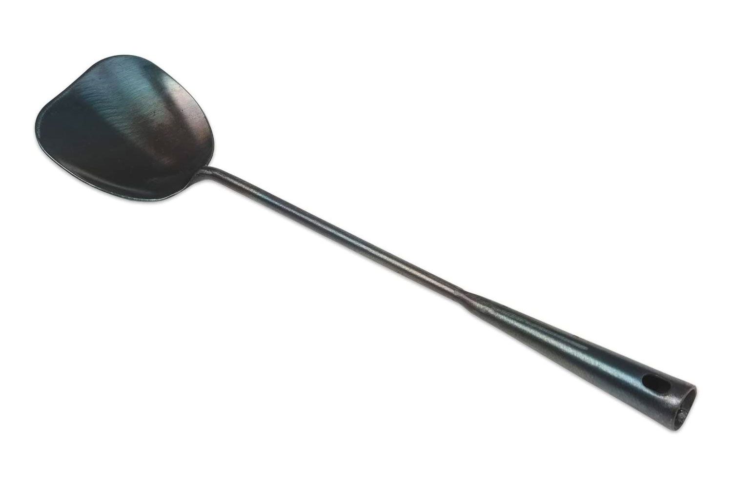 ZhenSanHuan Chinese Traditional HandMade Iron Spatula &amp; Ladle Wok Tool Set,Long wok utensils (Spatula)