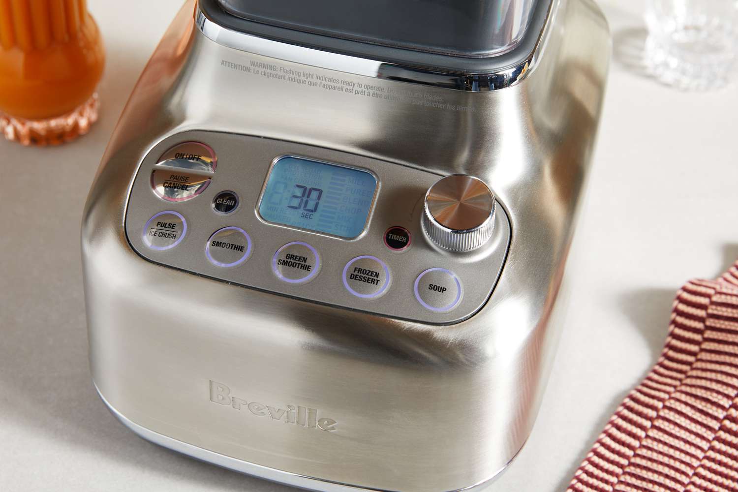 The base on the Breville Stainless Steel Super Q Blender