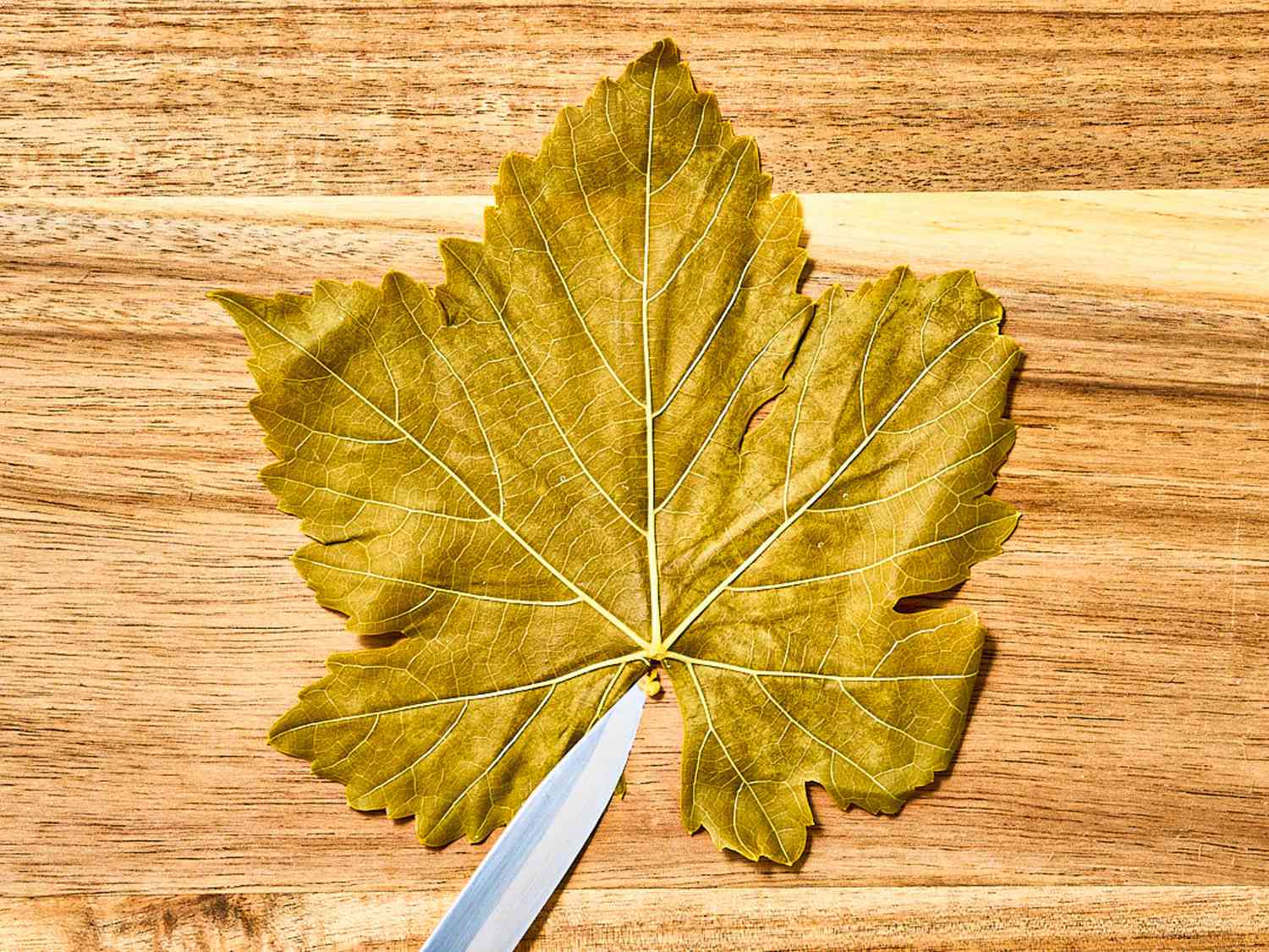 Overhead view of removing stem