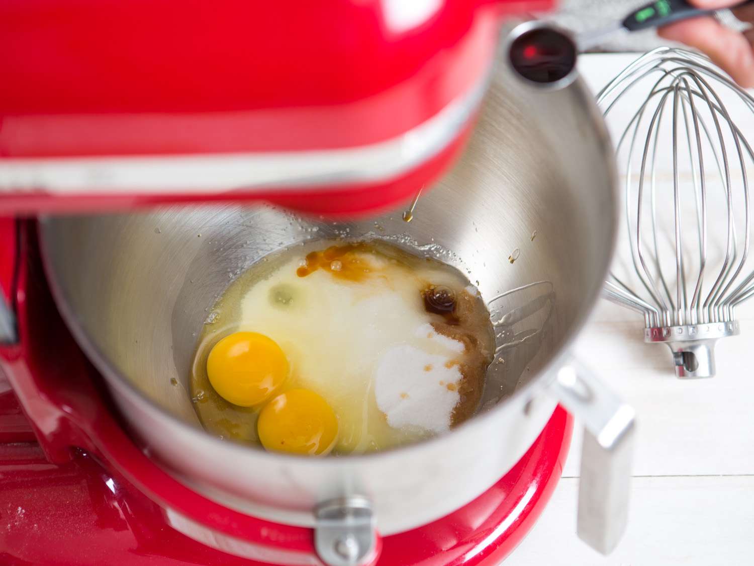 Combine eggs and sugar