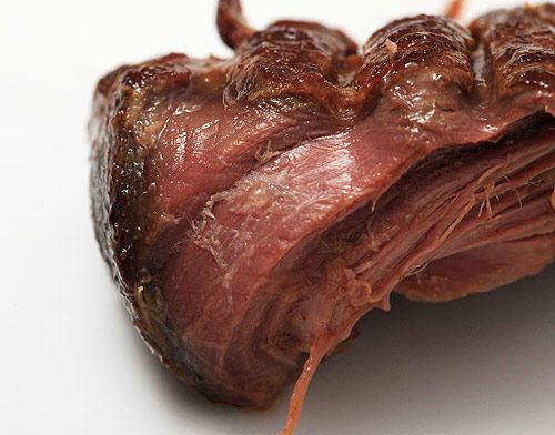 Braised beef with seared outer edge