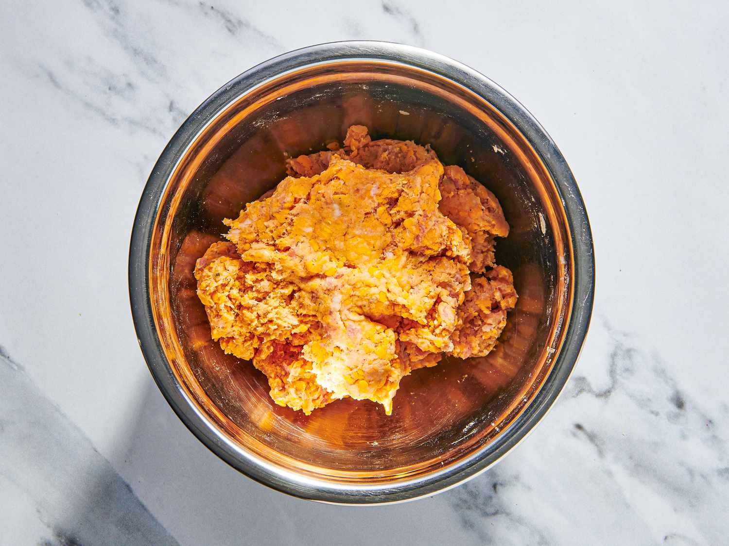 Overhead view of mixture