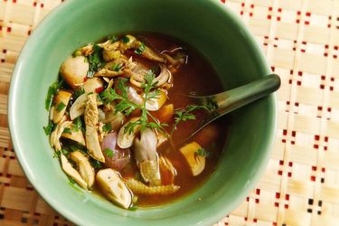 Thai-style chicken soup (Yum Jin Gai)