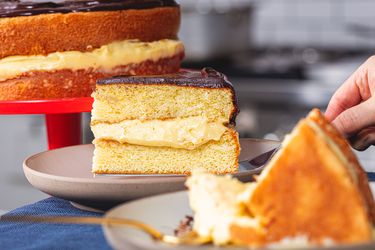 Side view of 3 slices of cake 