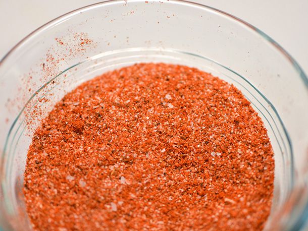 Closeup of the finished rub mixture.
