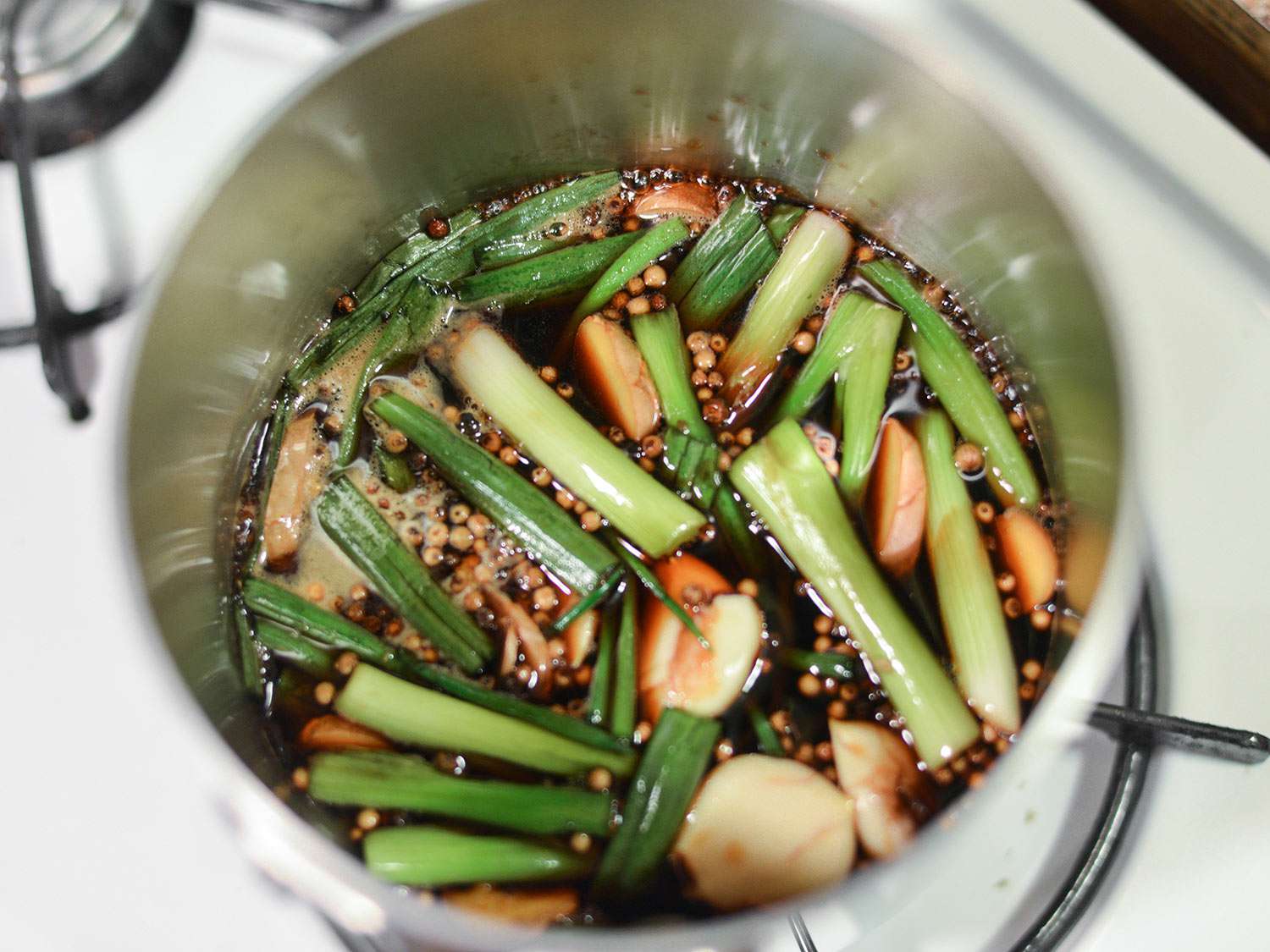 Making sauce for Japanese chicken meatballs.