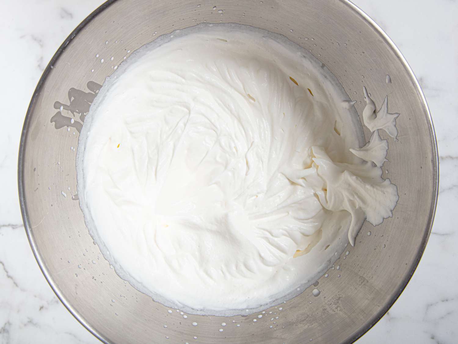 Overhead view of whipped cream