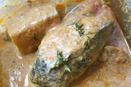 Chả Cá marinated in turmeric, galangal, shrimp paste, and fermented rice mash 