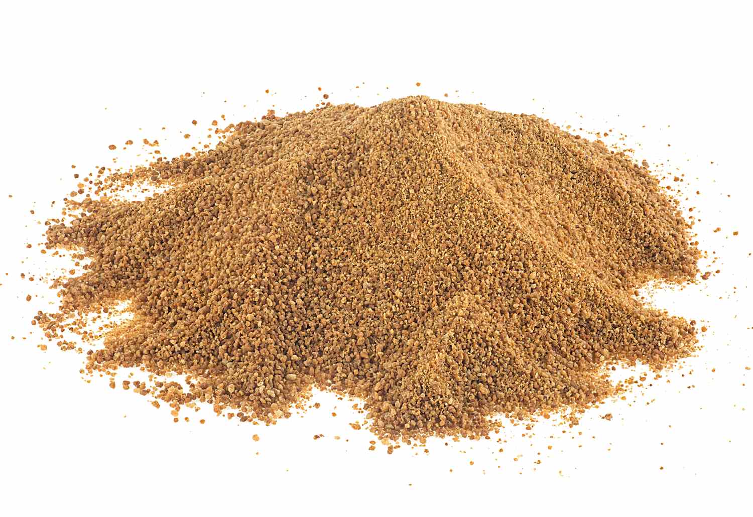 A mound of coarse ground material possibly foodrelated or organic in nature