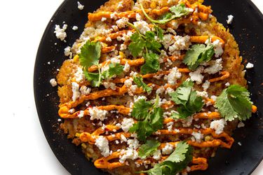 Corn risotto pancake