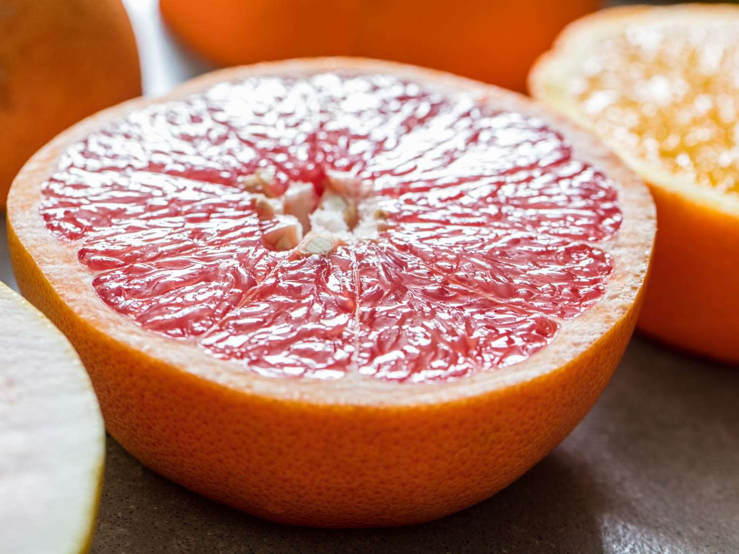 A halved grapefruit.