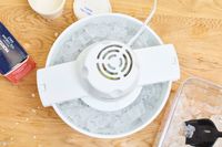 An overhead view of the Hamilton Beach Automatic Ice Cream Maker