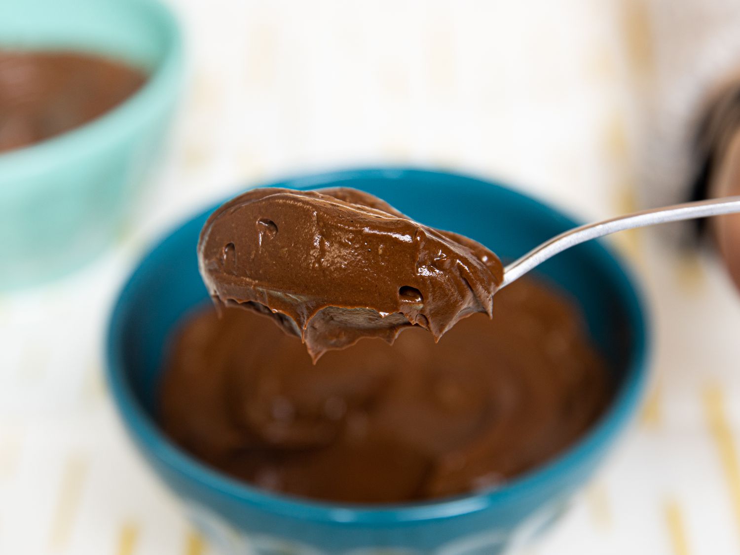 Side angle view of avocado mousse 