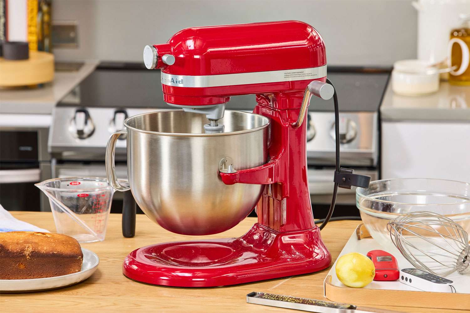 KitchenAid stand mixer on kitchen island