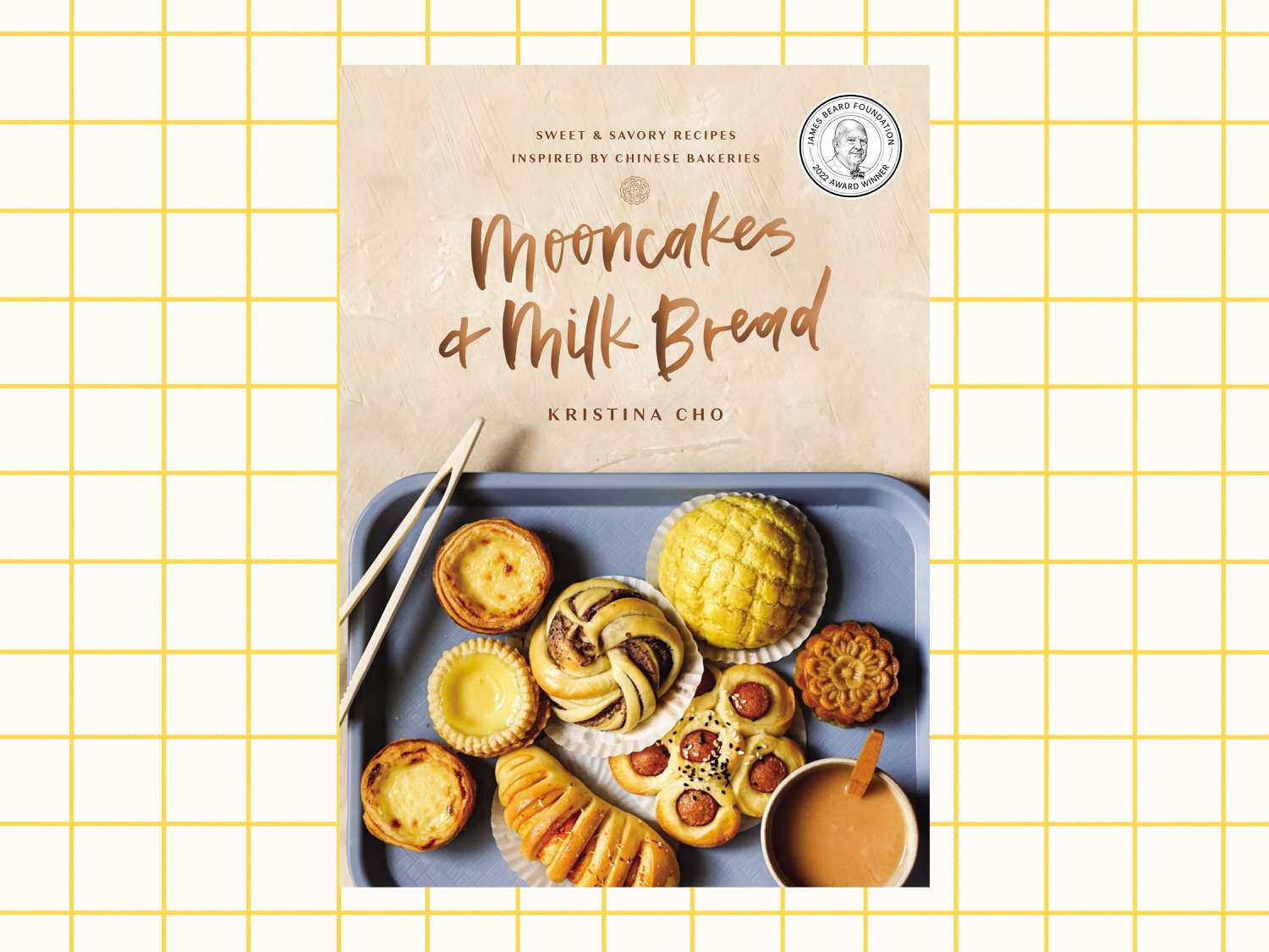The Mooncakes and Milk Bread cookbook on a grid.