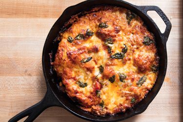 Foolproof pan pizza in a cast iron skillet. 