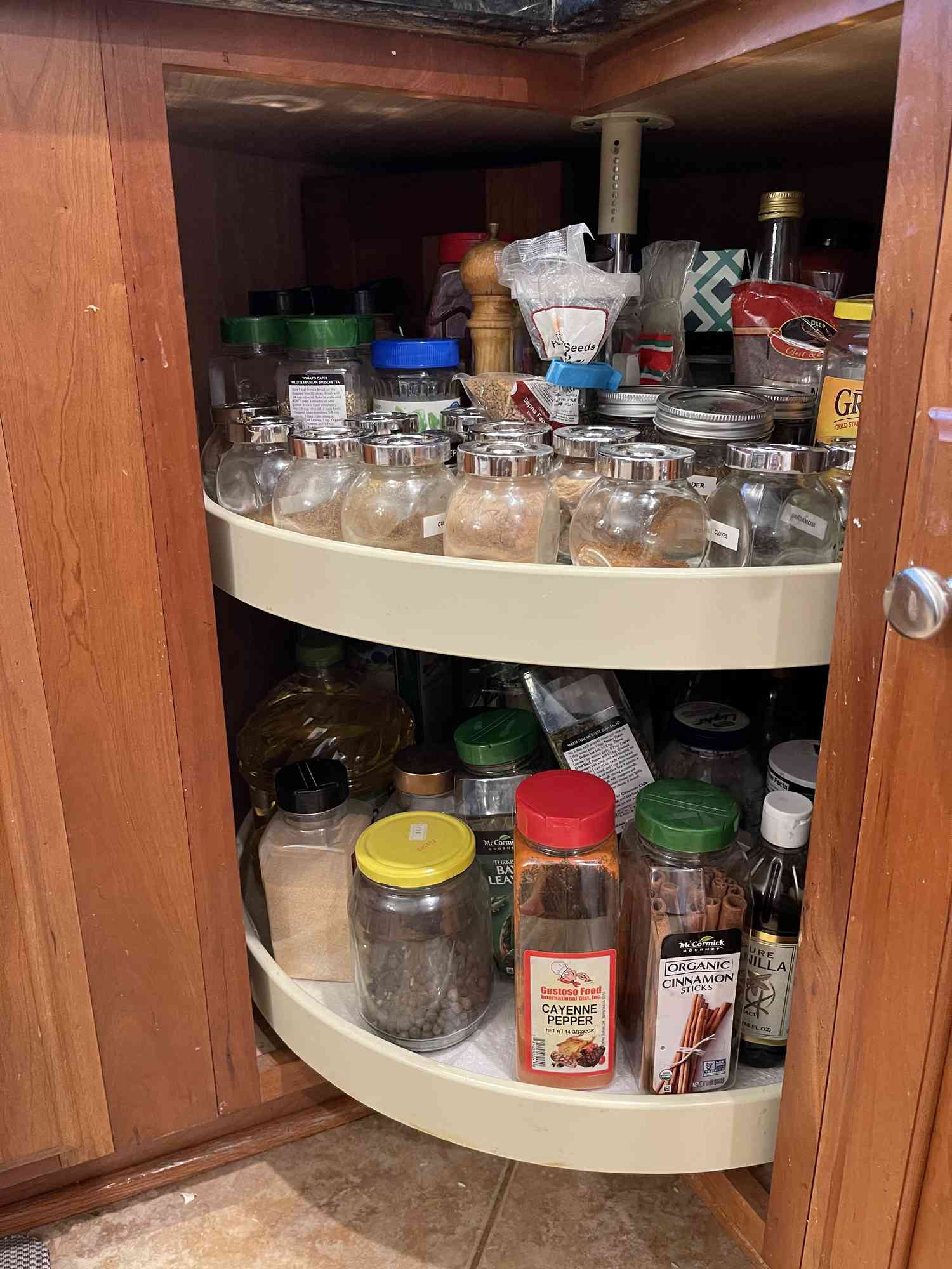 Yasmine Maggio's spice cabinet