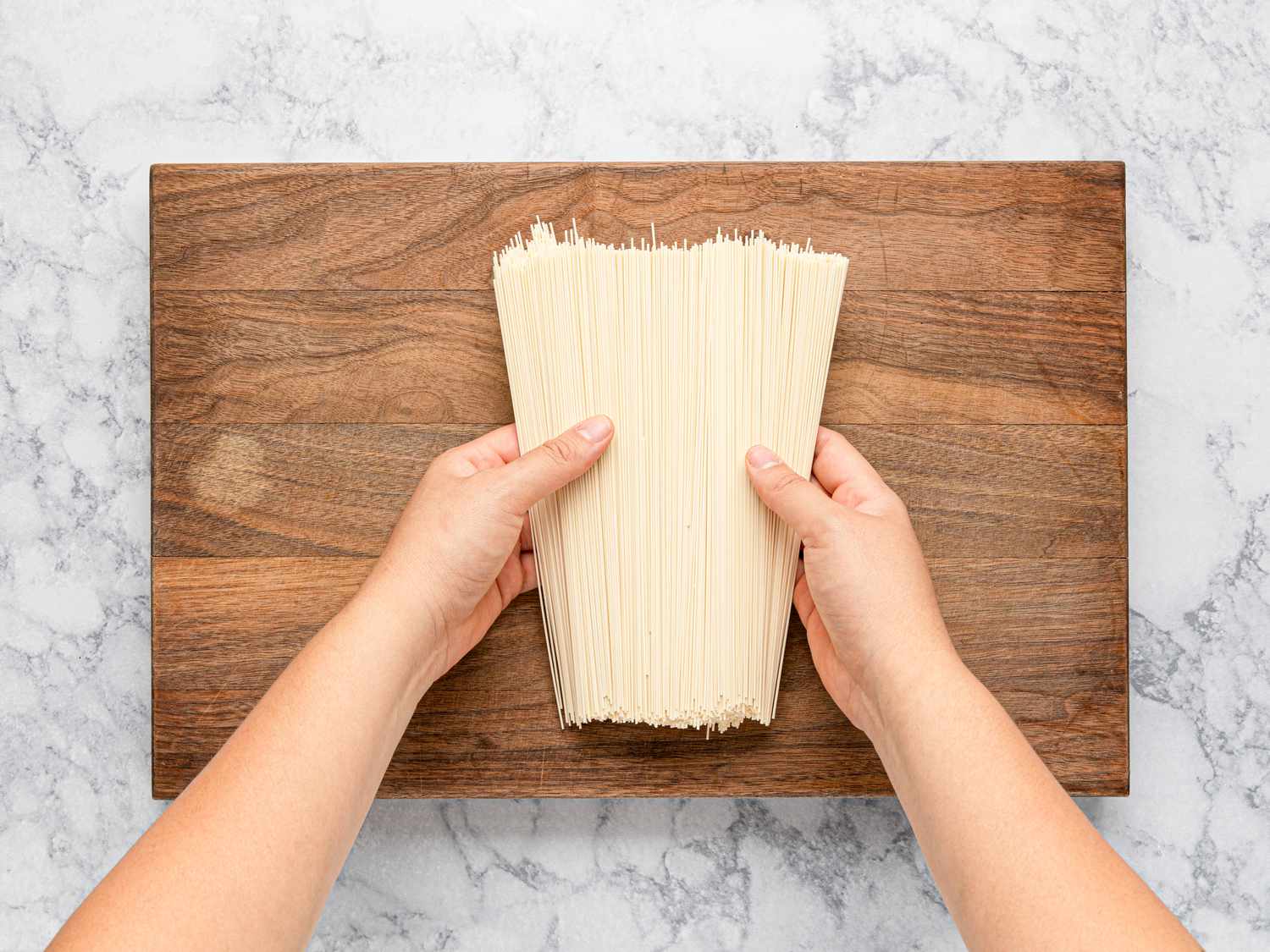 Overhead view of noodles