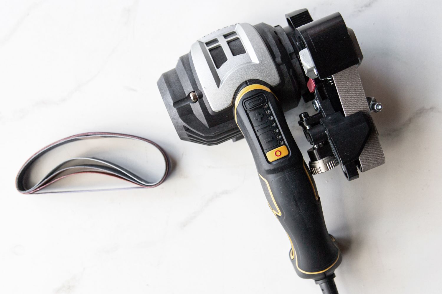 An overhead view of the Ken Onion Work Sharp Electric Knife Sharpener