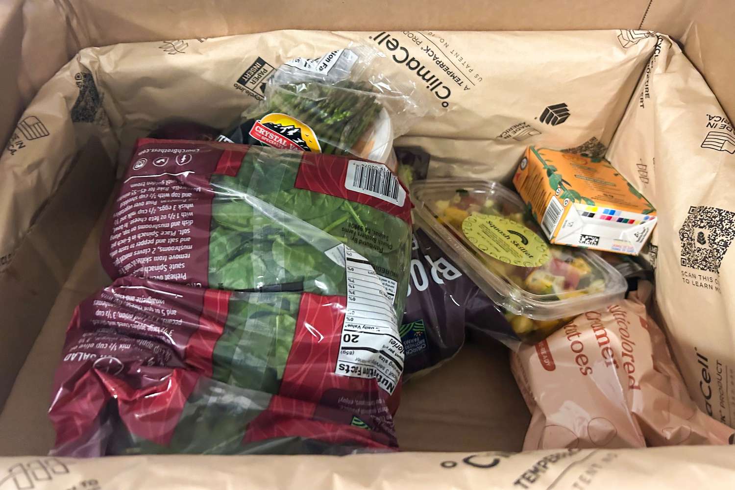 Hungryroot Meal kit ingredients in a box