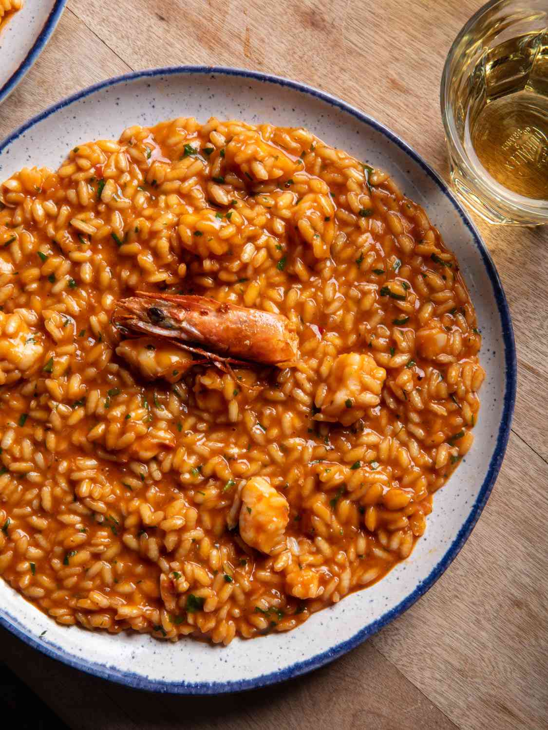 A plate of shrimp risotto